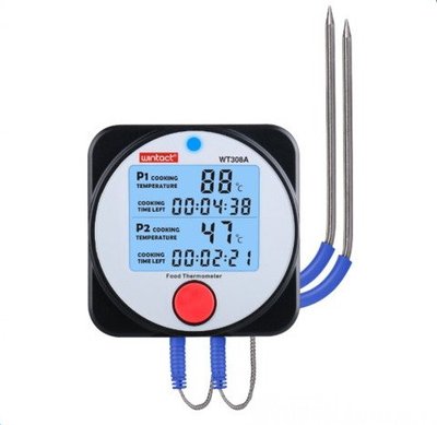 Термометр цифровой для барбекю 2-х канальный Bluetooth, -40-300°C WINTACT WT308A WT308A фото
