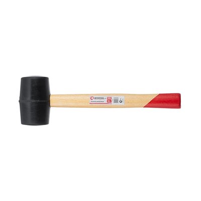 Киянка гумова 350 г, 50 мм, чорна гума, дерев'яна ручка HT-0236 HT-0236 фото